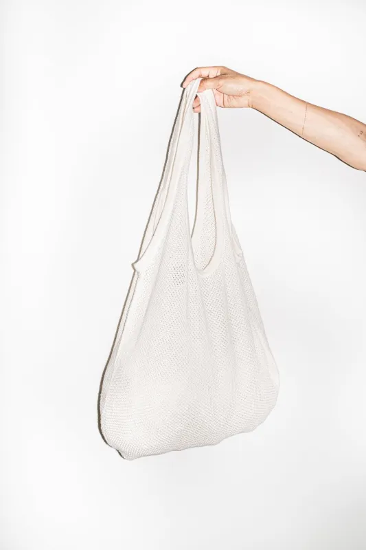 Robby Knit Tote in Cream made by et Tigre
