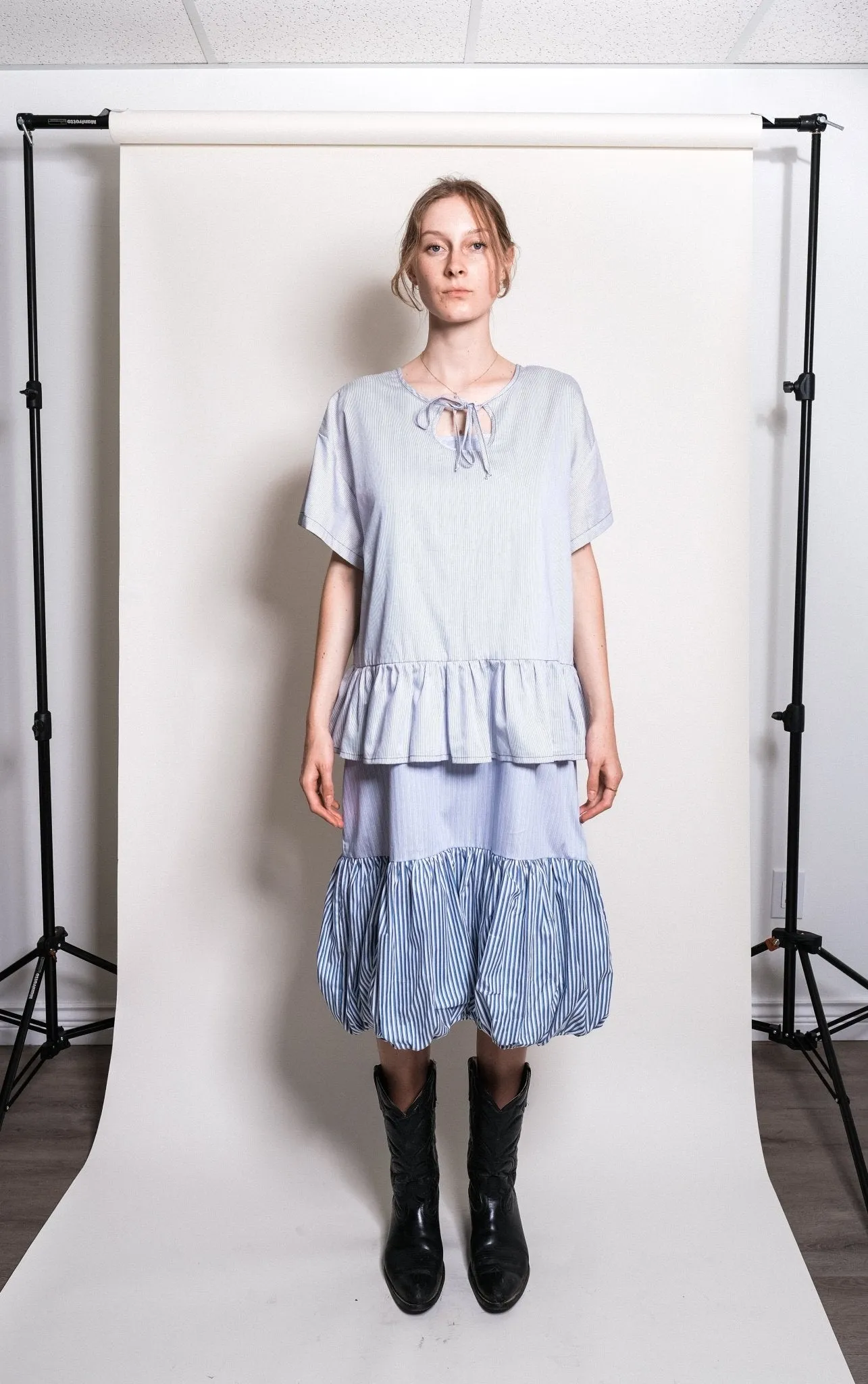 Evan Blouse in Blue + White Stripe sold by et Tigre product image thumbnail 3