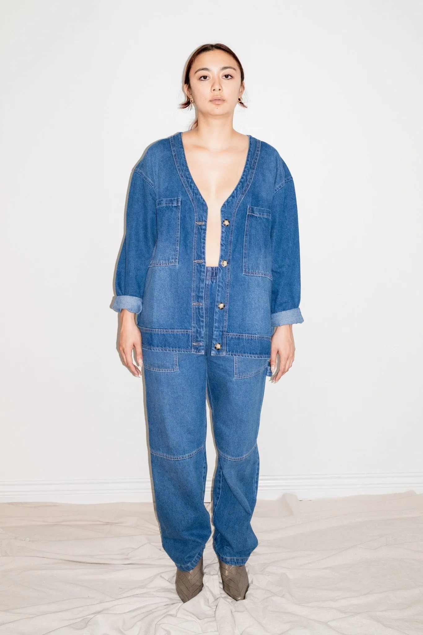 Miguel Denim Cardigan in Blue sold by et Tigre