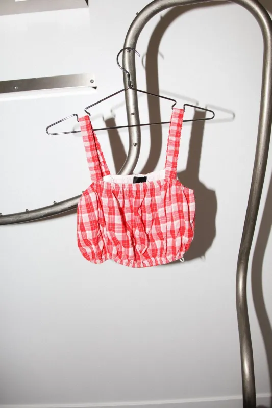 Louise Top in Red + White Gingham made by et Tigre