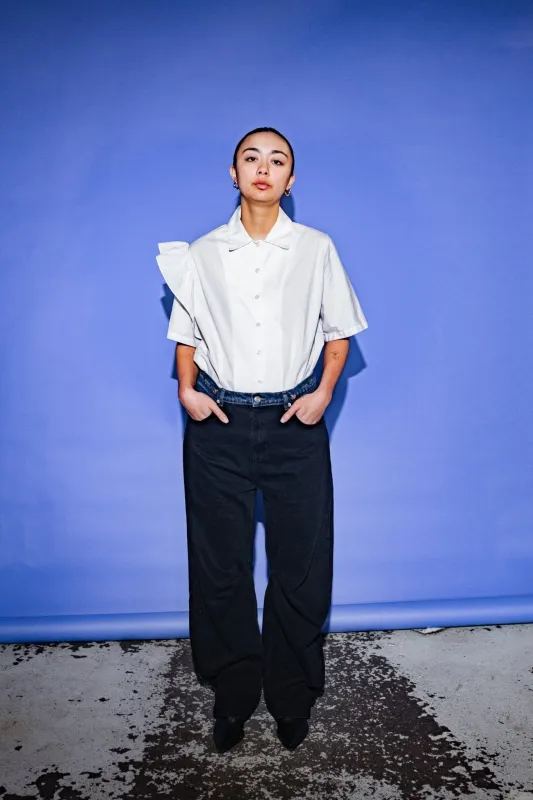 Bowie Sleep Shirt in White made by et Tigre