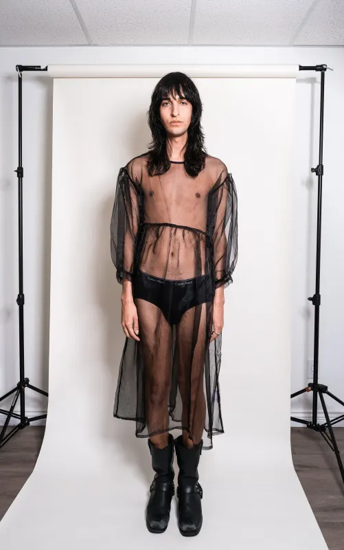 Jayme Dress in Black Organza sold by et Tigre