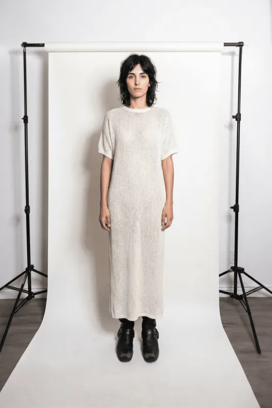 Ivy Knit Dress in Cream made by et Tigre