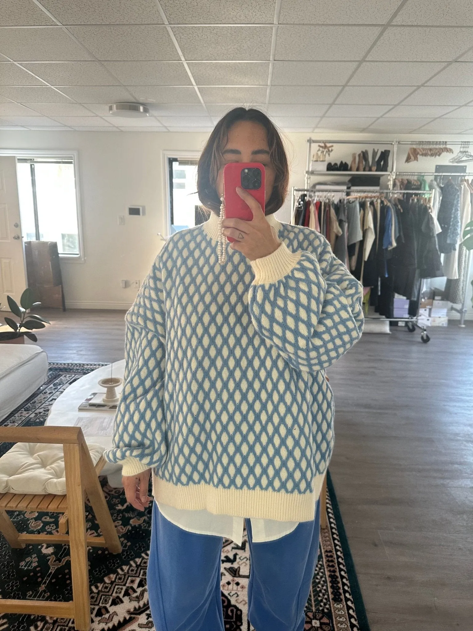 Nat Knit Sweater in White Blue sold by et Tigre product image thumbnail 3