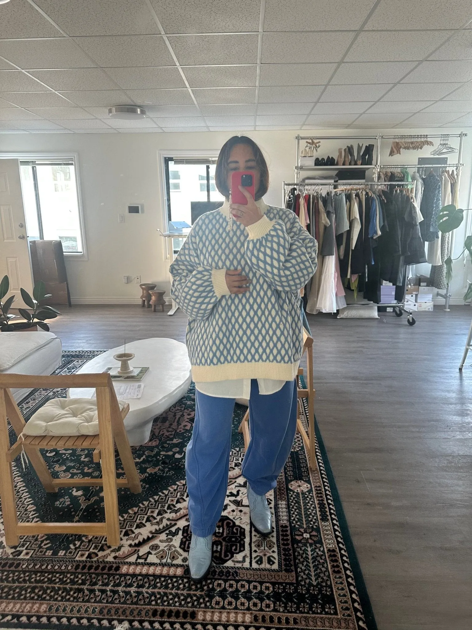 Nat Knit Sweater in White Blue sold by et Tigre product image thumbnail 4