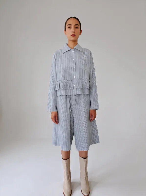 Yee Shirt in Seersucker Light Blue made by et Tigre