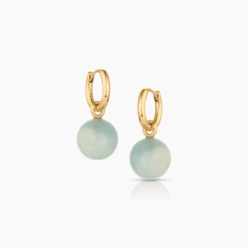 Lucille Aquamarine Hoop Earrings sold by Thatch