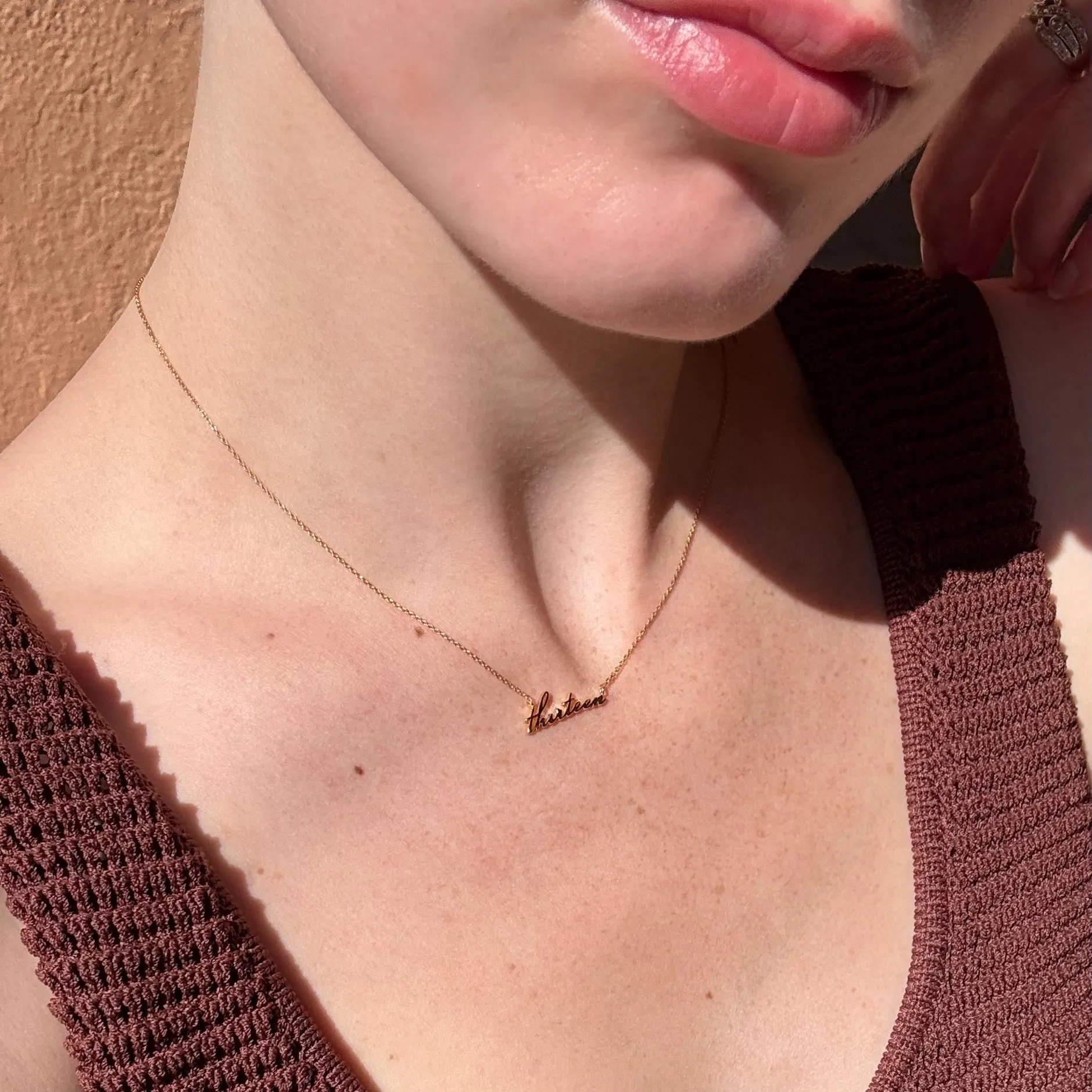 14k Fine Custom Script Necklace sold by Thatch product image thumbnail 2