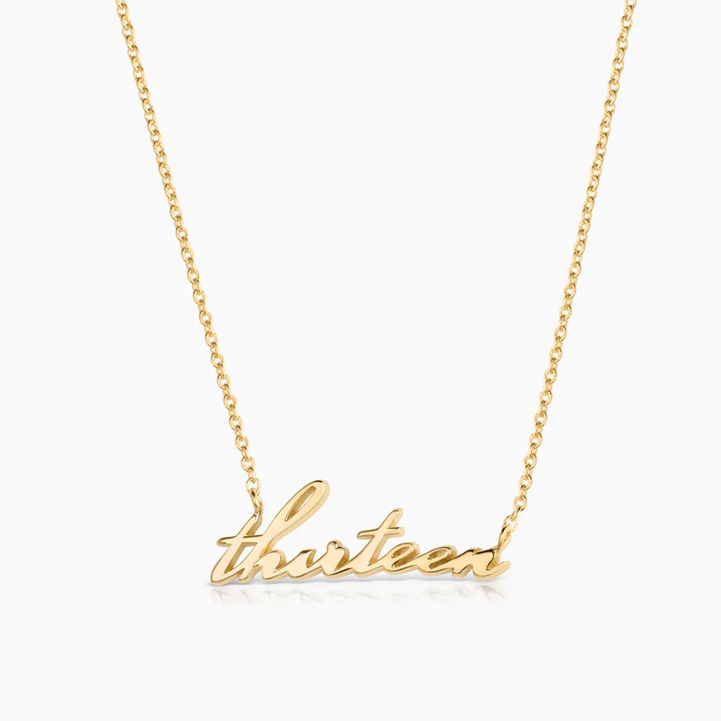 14k Fine Custom Script Necklace sold by Thatch