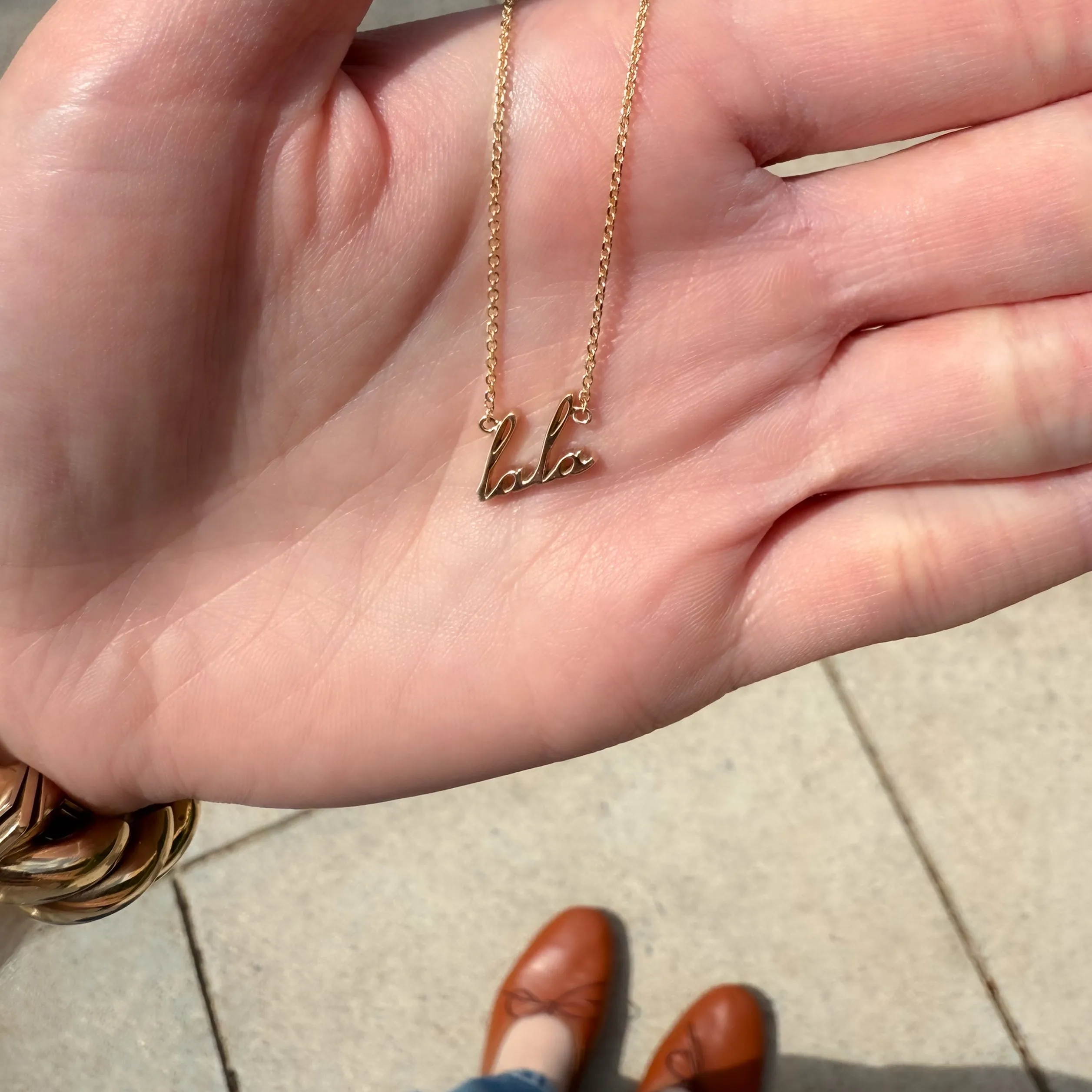 14k Fine Custom Script Necklace sold by Thatch product image thumbnail 3