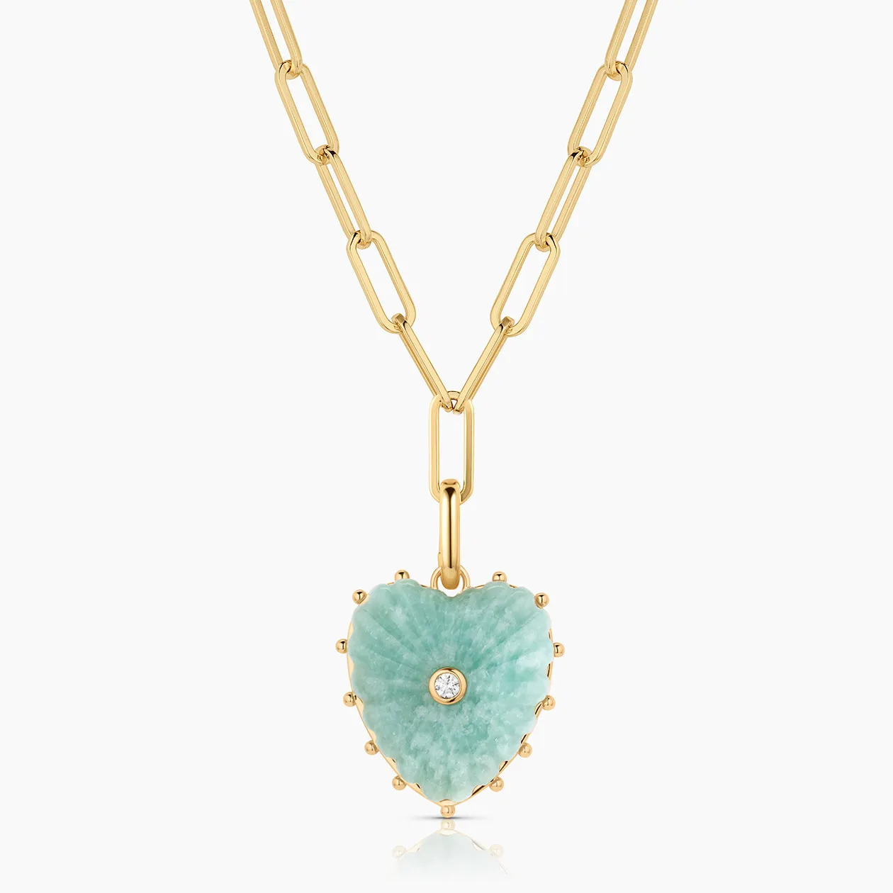 Malene Amazonite Heart Clip Necklace sold by Thatch