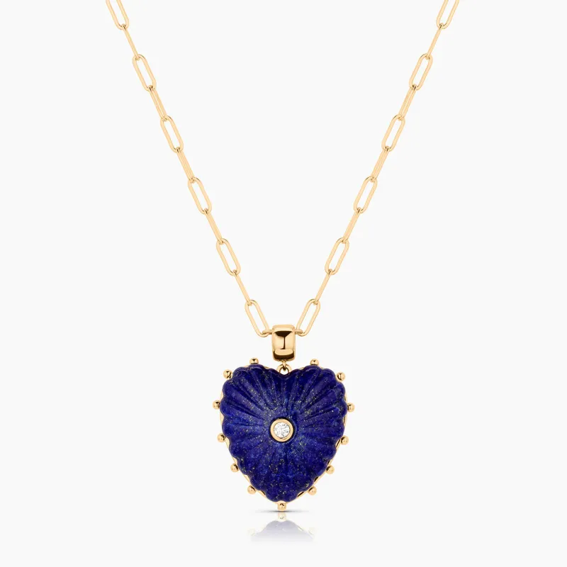 Malene Lapis Heart Paperclip Necklace made by Thatch