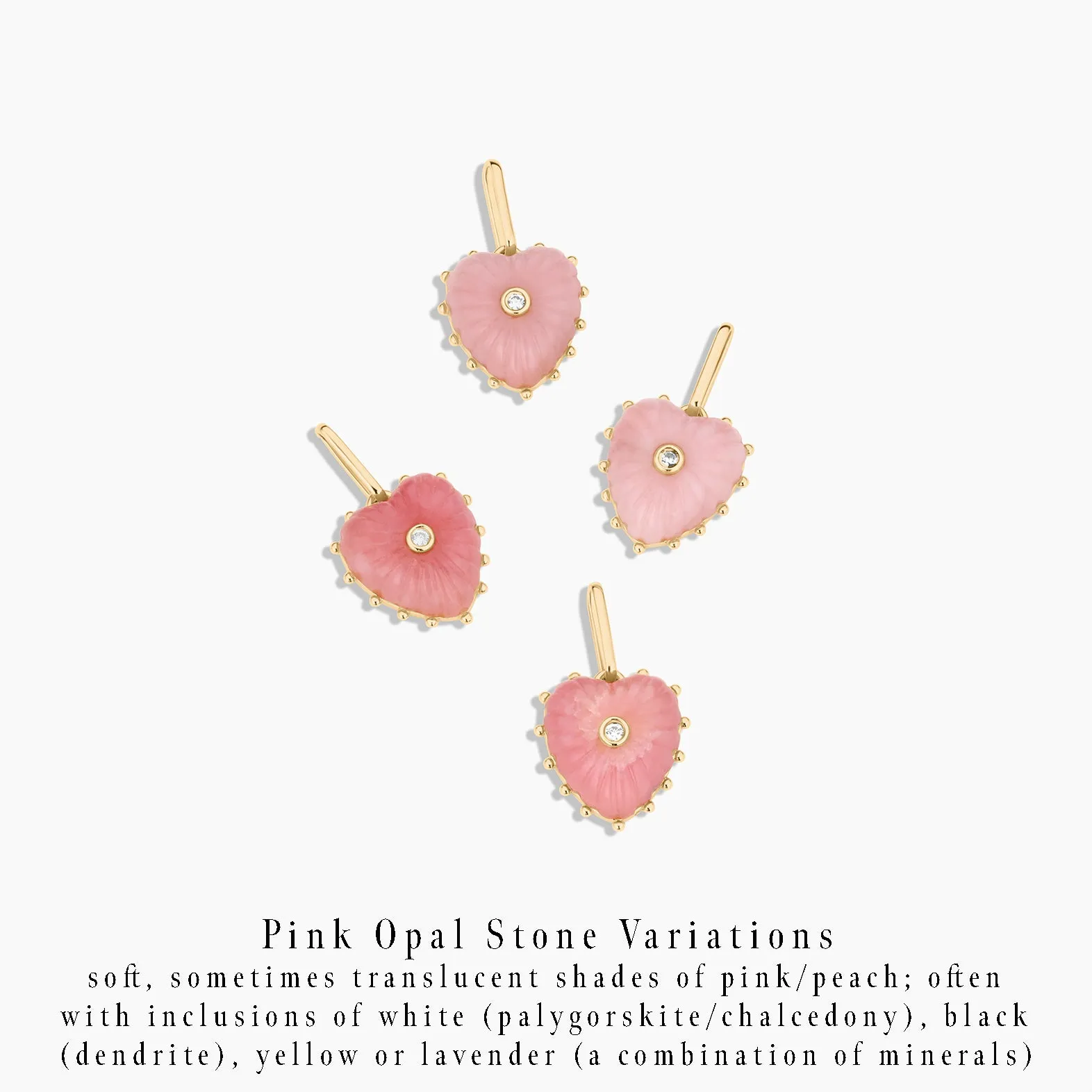 Isabel Pink Opal Heart Earrings sold by Thatch product image thumbnail 3