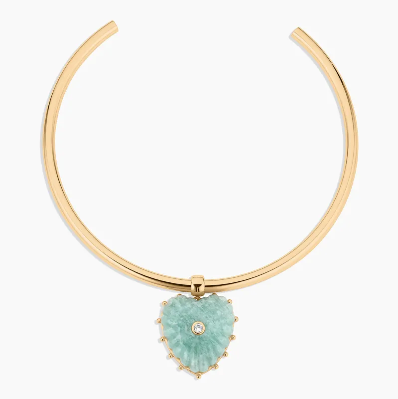 Malene Amazonite Heart Choker Necklace made by Thatch