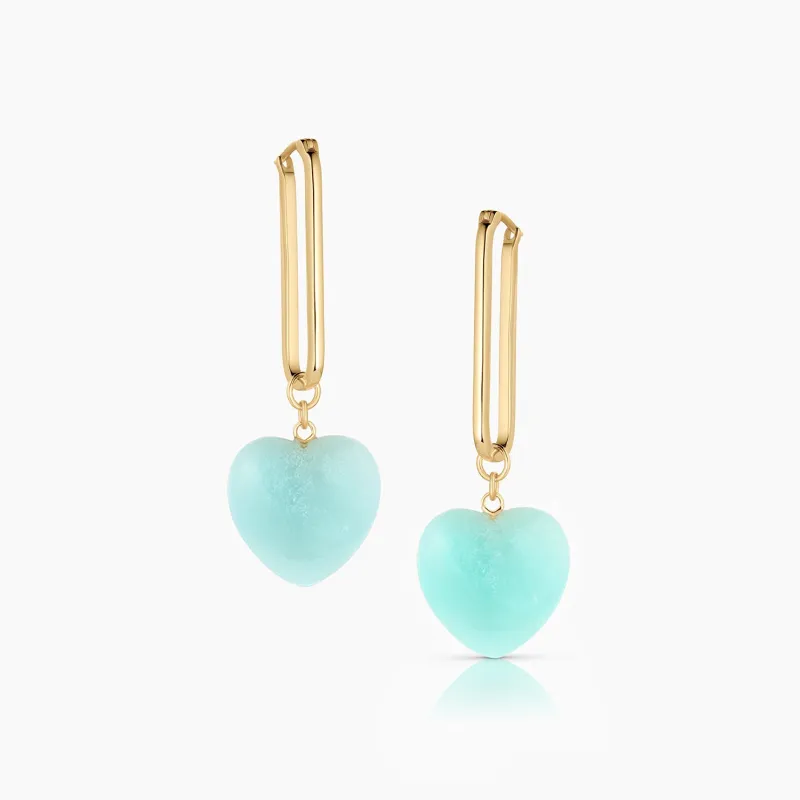 Gemma Amazonite Heart Earrings made by Thatch