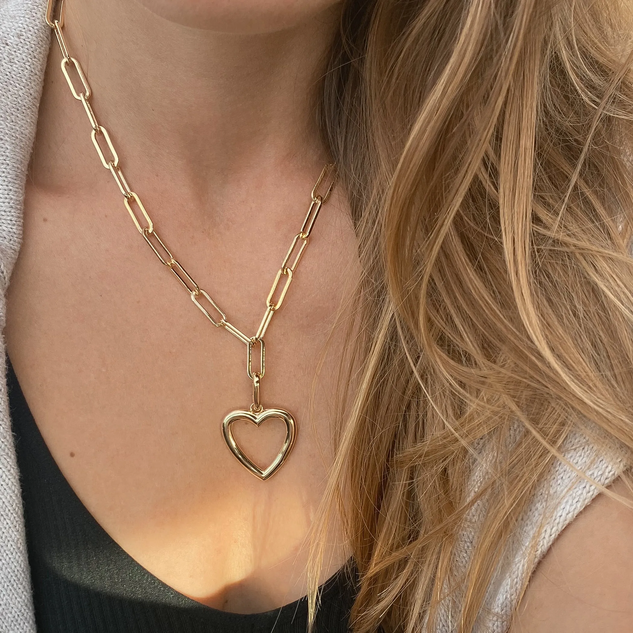 Open Heart Clip Necklace sold by Thatch product image thumbnail 3