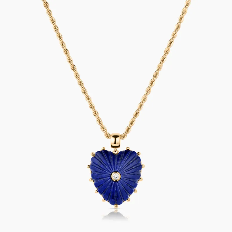 Malene Lapis Heart Rope Necklace made by Thatch