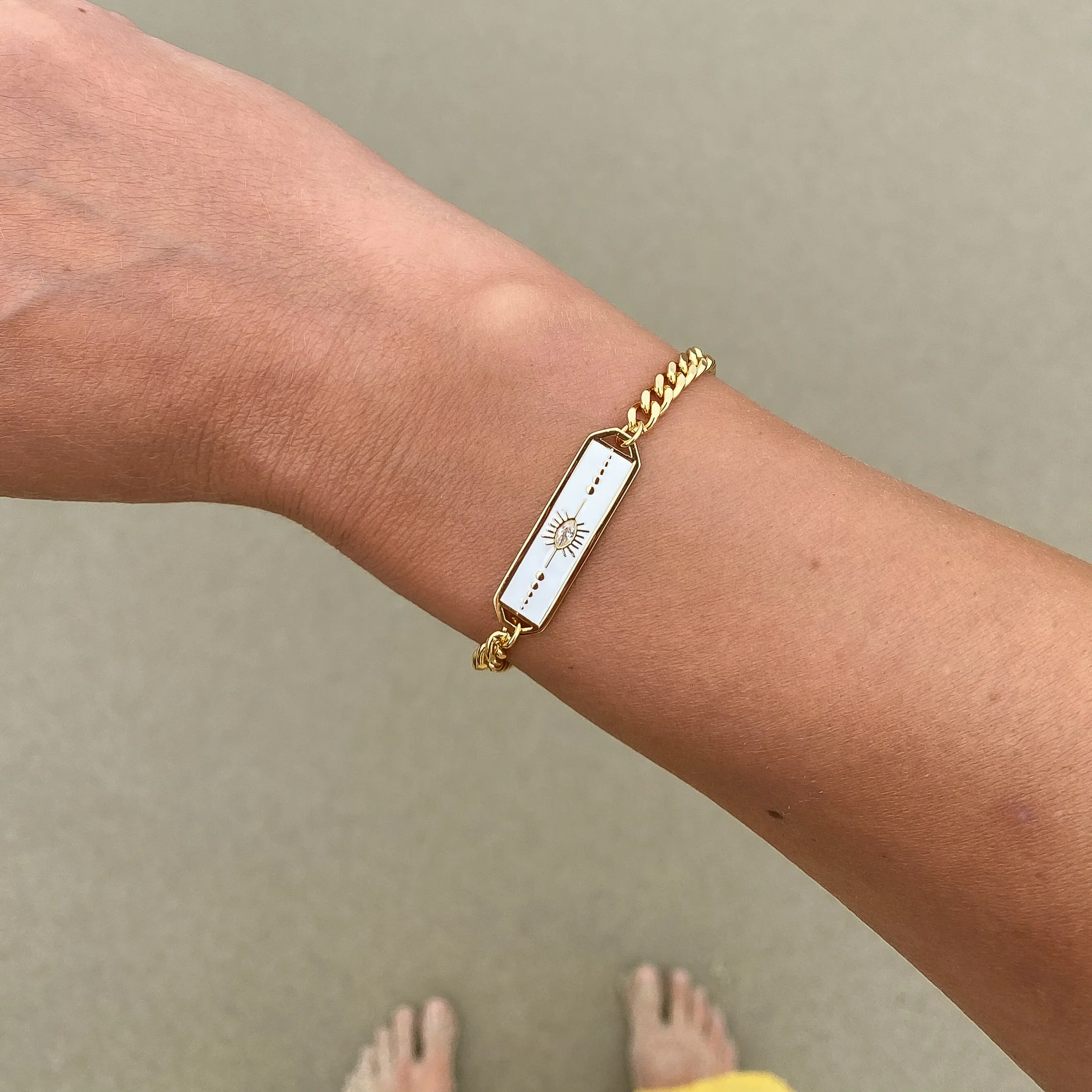 Talisman White Enamel Bracelet sold by Thatch product image thumbnail 3