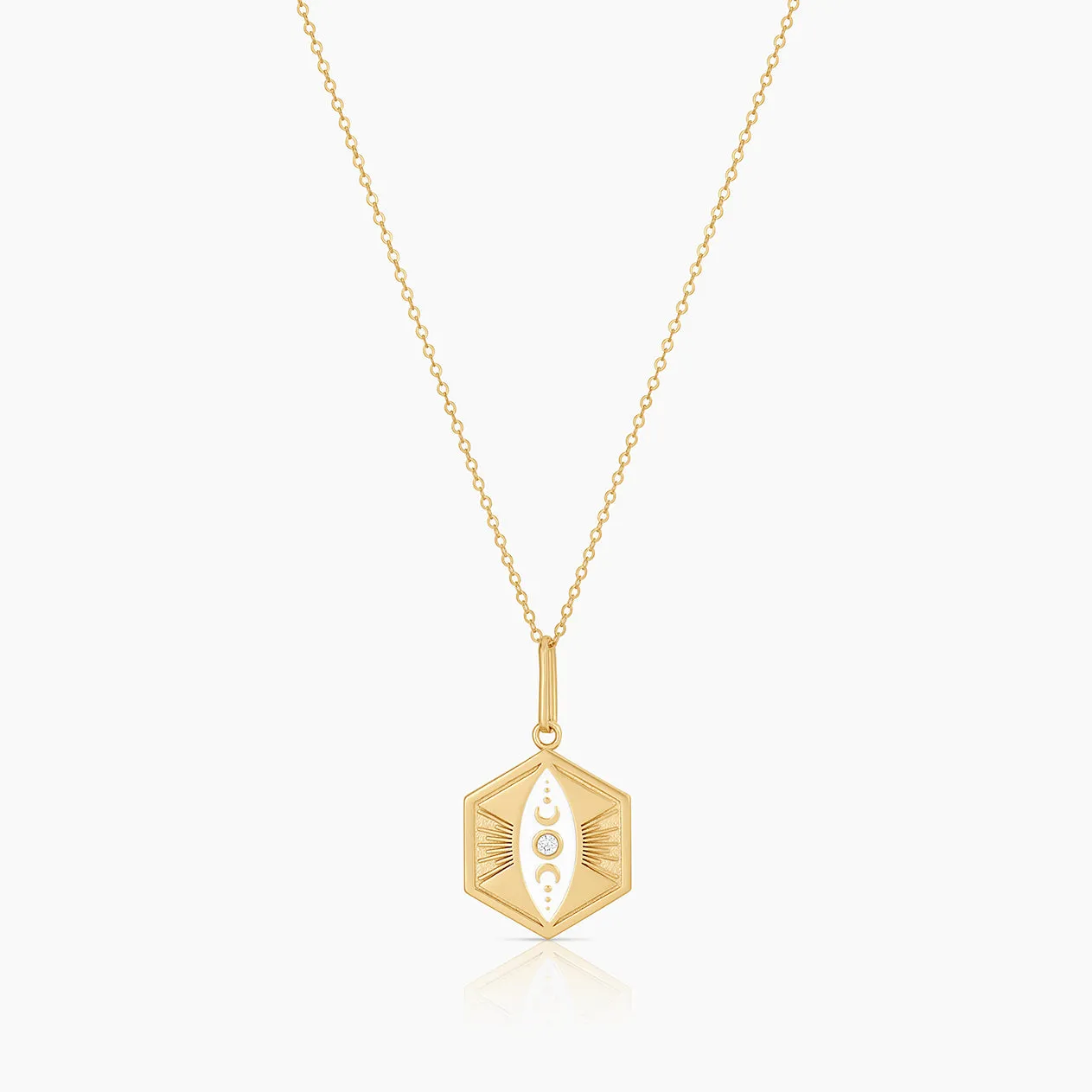 Divine Feminine White Enamel Necklace sold by Thatch