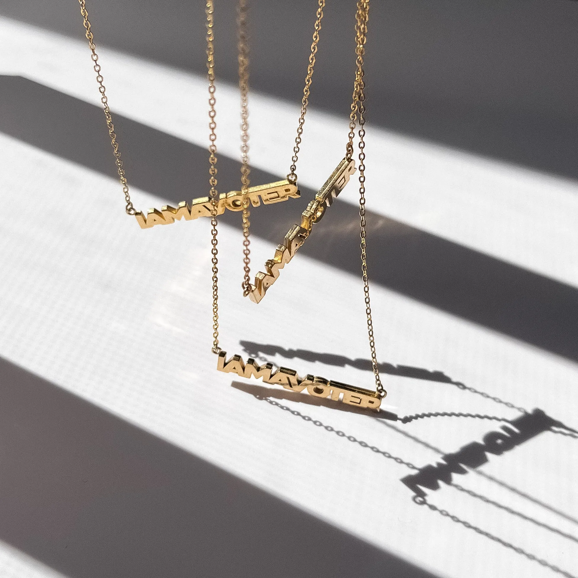 IAMAVOTER Script Necklace sold by Thatch product image thumbnail 3