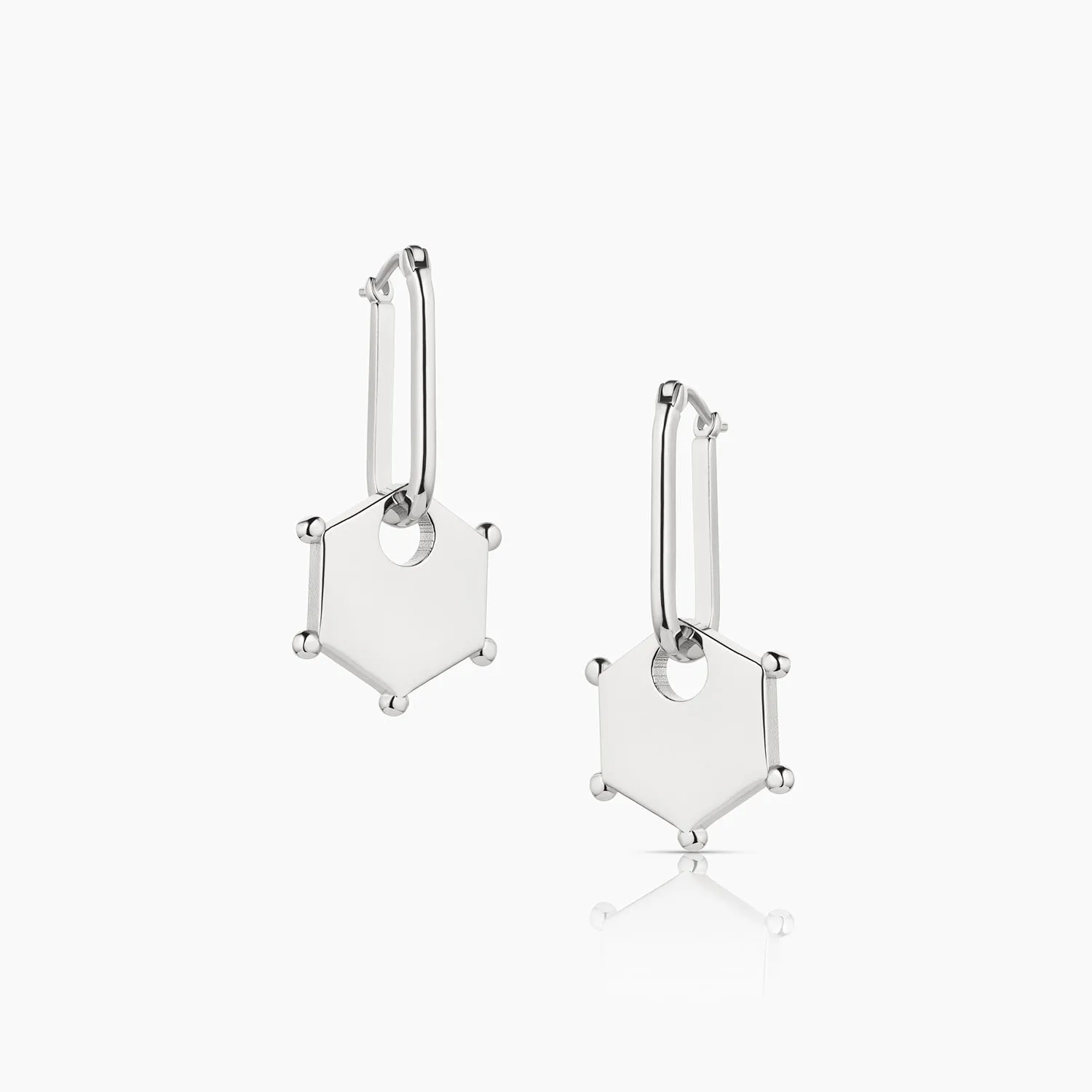 Lucia Silver Hoop Earrings sold by Thatch product image thumbnail 3