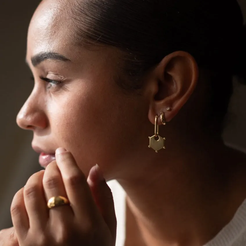 Lucia Silver Hoop Earrings sold by Thatch product image thumbnail 4