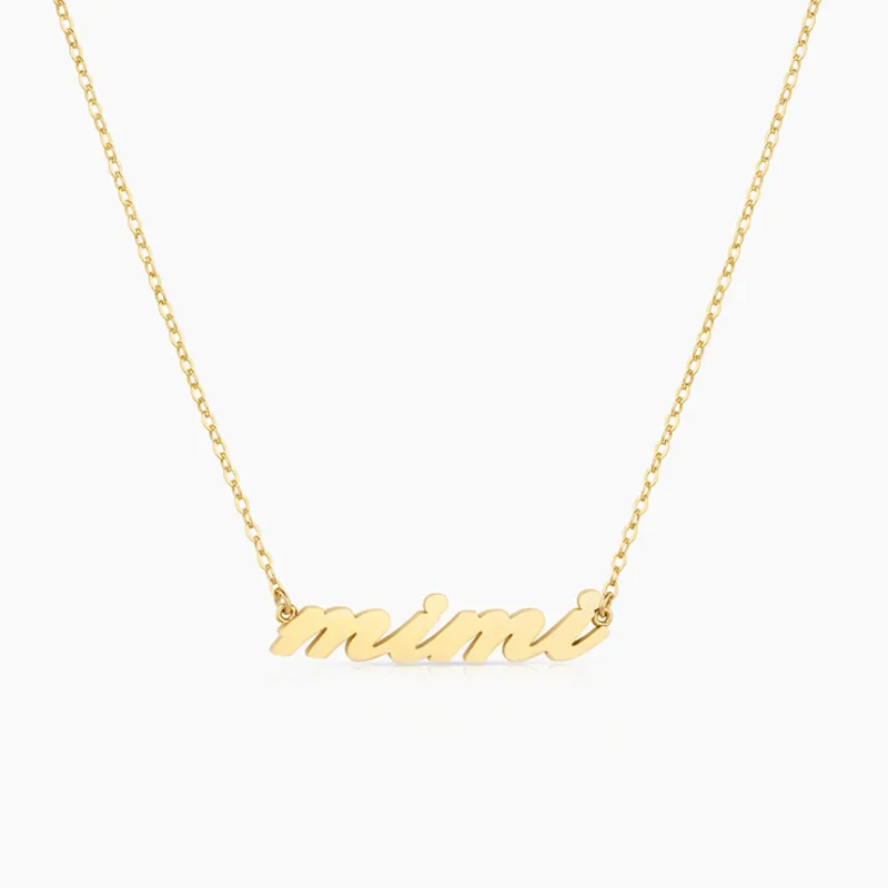 Mimi Silver Script Necklace made by Thatch