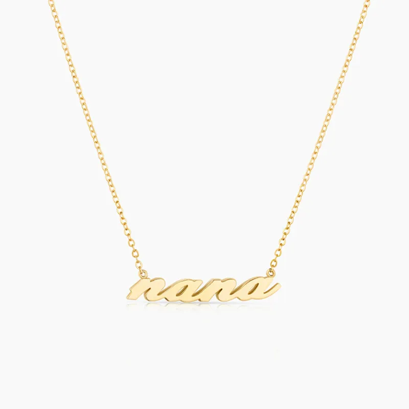 Nana Silver Script Necklace made by Thatch