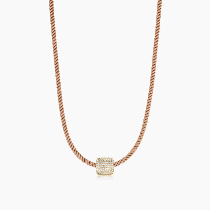 Celine Pavé Silk Cord Necklace sold by Thatch