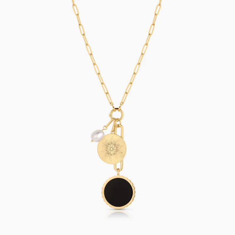 Solario Sundial Onyx Necklace made by Thatch