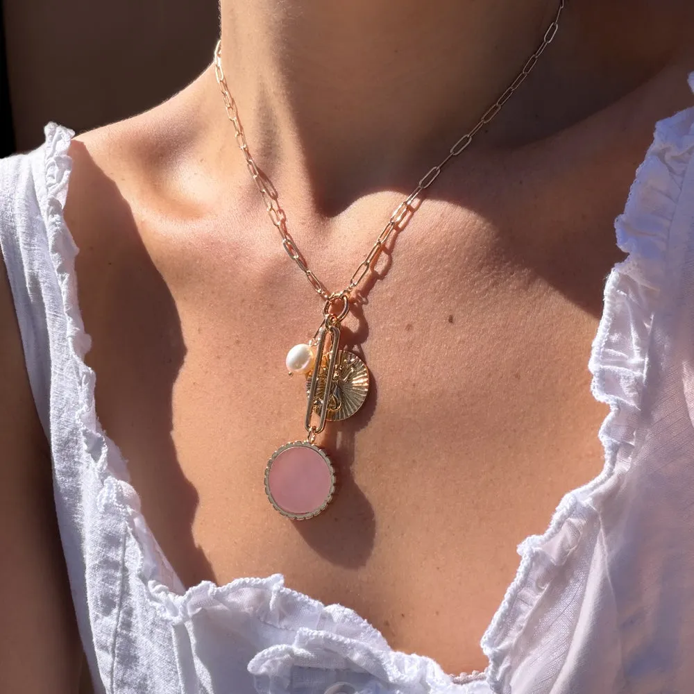 Paradiso Mermaid Pink Jade Necklace sold by Thatch product image thumbnail 2