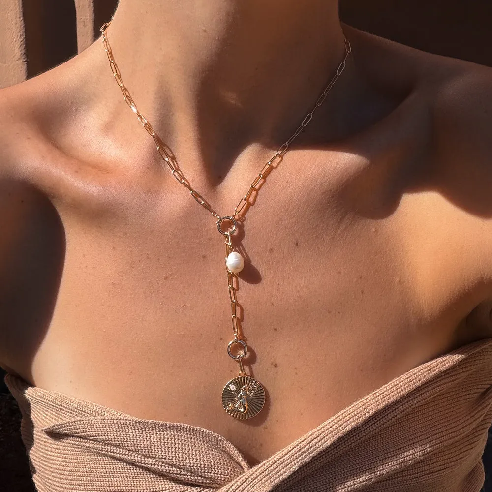 Finn Paperclip Charm Lariat Necklace sold by Thatch product image thumbnail 2