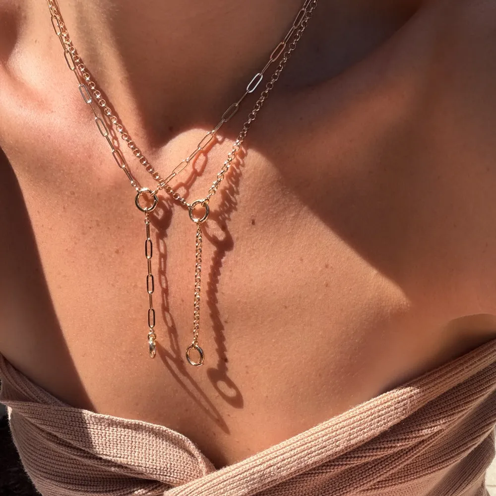 Finn Paperclip Charm Lariat Necklace sold by Thatch product image thumbnail 3