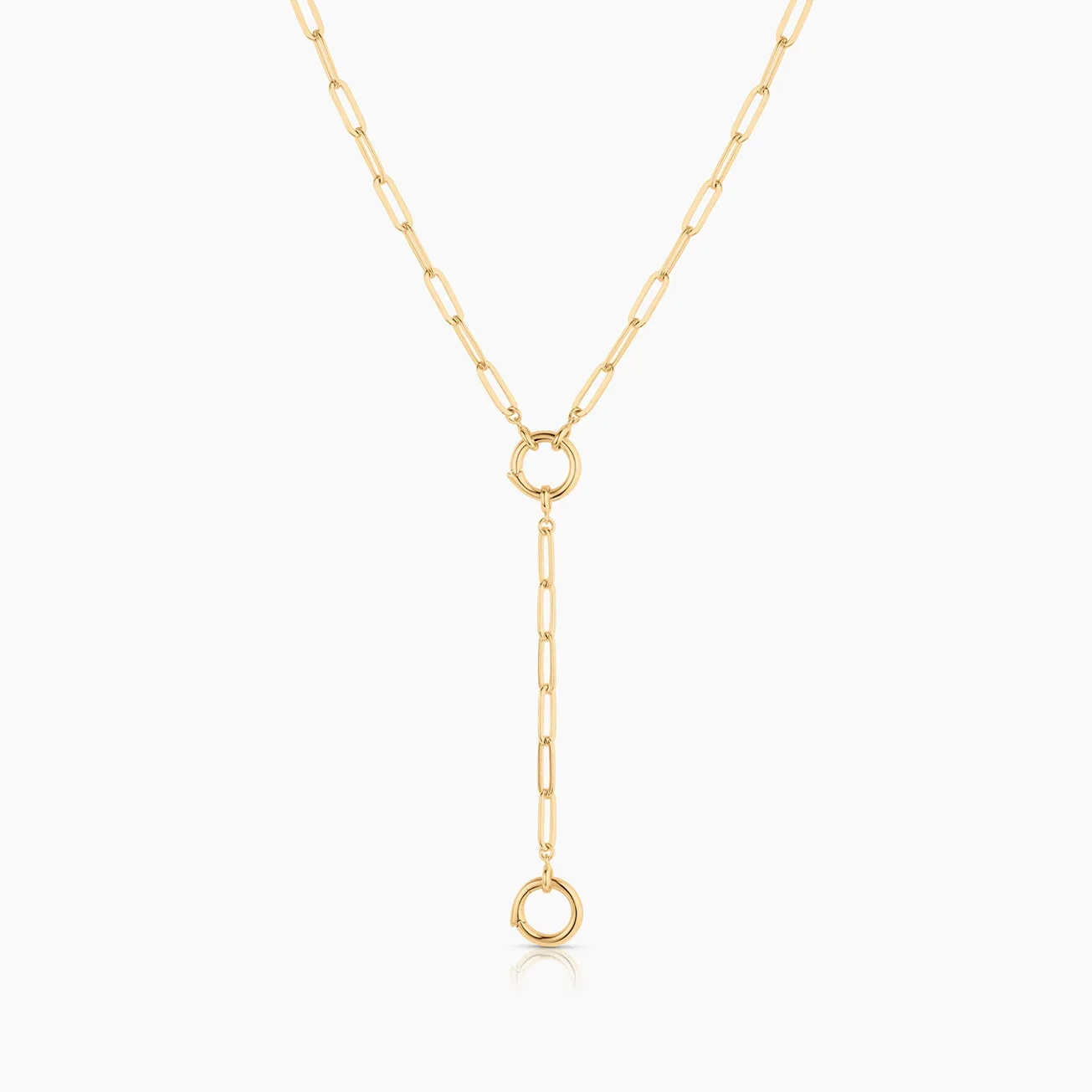 Finn Paperclip Charm Lariat Necklace sold by Thatch