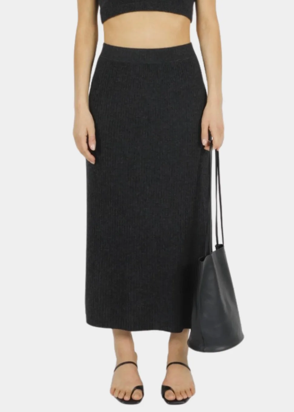 Cashmere Midi Skirt | Black Cashmere sold by Modern Weaving