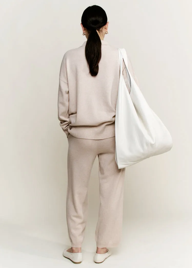 Cashmere Easy Pant | Light Pink Melange Cashmere sold by Modern Weaving product image thumbnail 3