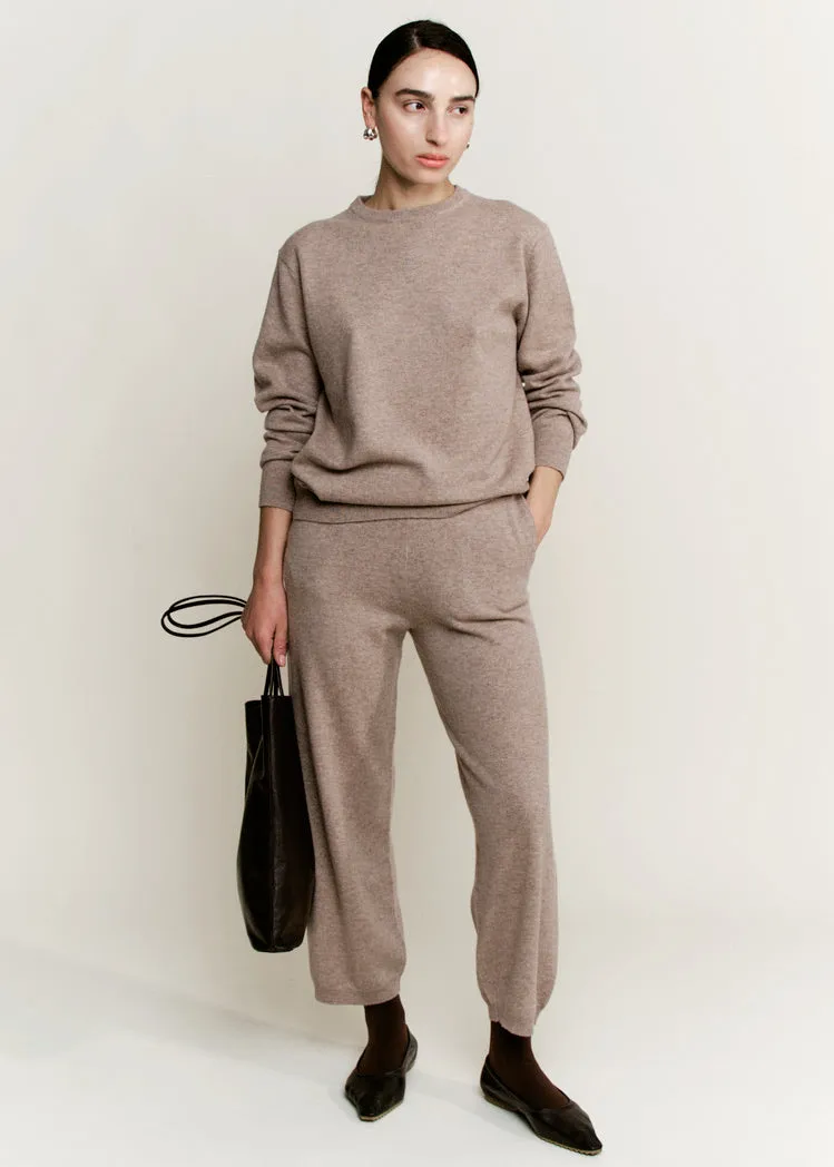 Cashmere Easy Pant | Soft Brown Melange Cashmere sold by Modern Weaving