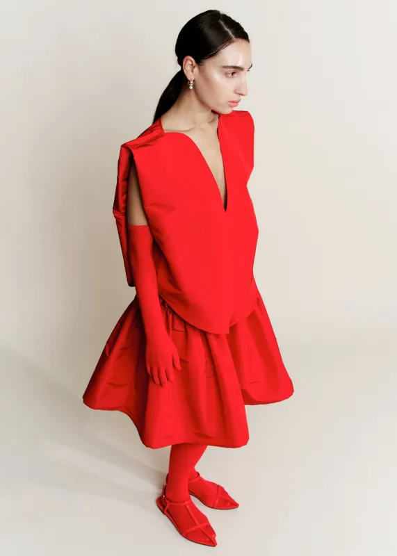 Sculpt Top | Crimson Silk Faille sold by Modern Weaving