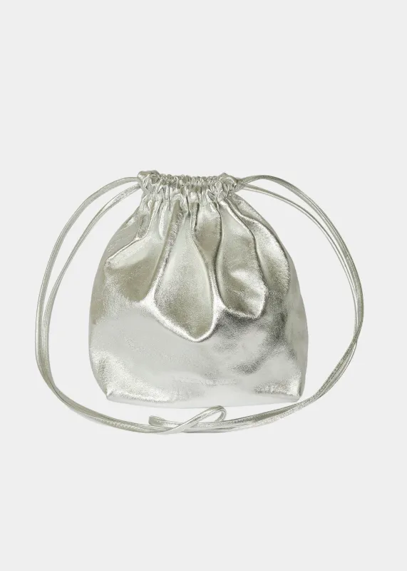 Square Gathered Bucket | Silver made by Modern Weaving