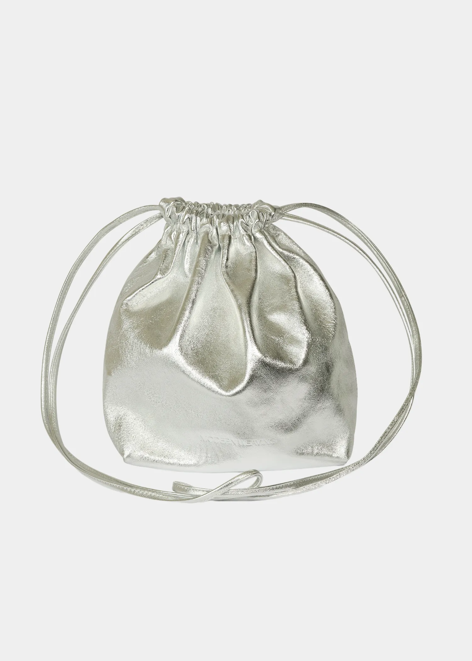Square Gathered Bucket | Silver sold by Modern Weaving