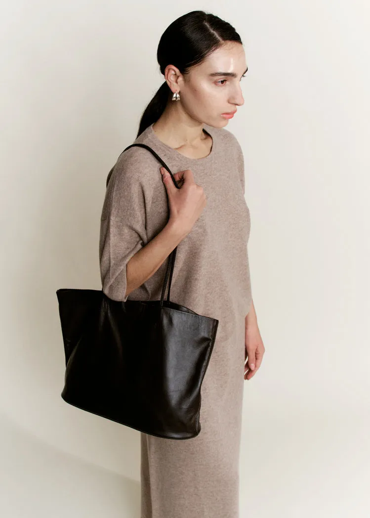 Cashmere Boyfriend Tee | Soft Brown Melange Cashmere sold by Modern Weaving product image thumbnail 2