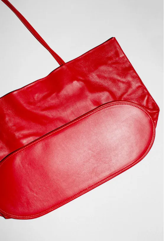 Large Relaxed Oval Tote | Crimson sold by Modern Weaving product image thumbnail 5