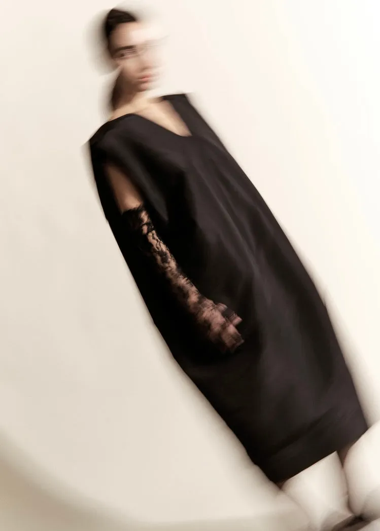 Sculpt Dress | Black Silk Faille sold by Modern Weaving product image thumbnail 2
