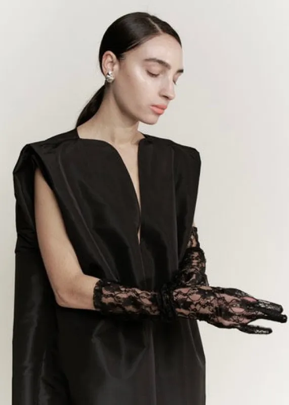 Sculpt Dress | Black Silk Faille made by Modern Weaving