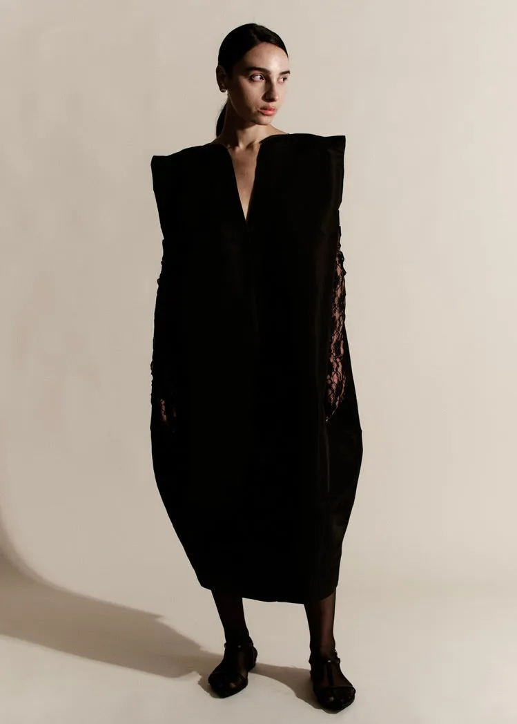 Sculpt Dress | Black Silk Faille sold by Modern Weaving product image thumbnail 4