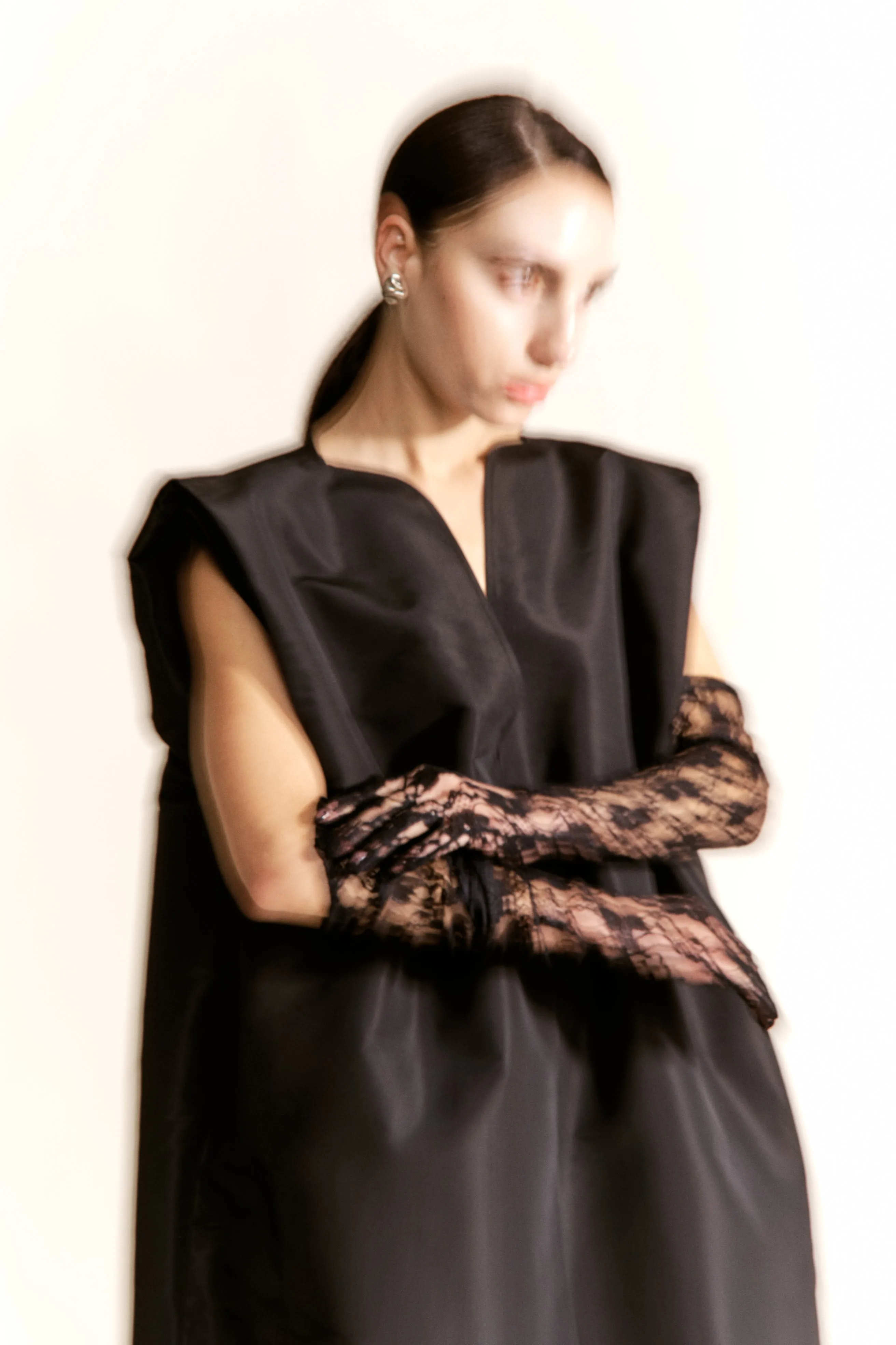 Sculpt Dress | Black Silk Faille sold by Modern Weaving product image thumbnail 3