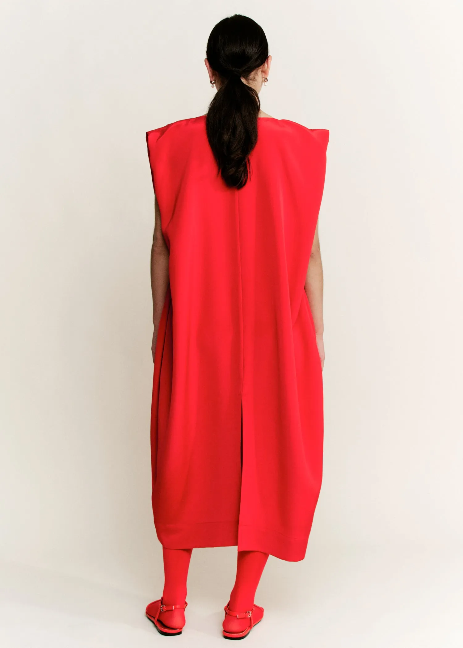 Sculpt Dress | Crimson 3 Ply Silk Crepe sold by Modern Weaving product image thumbnail 4