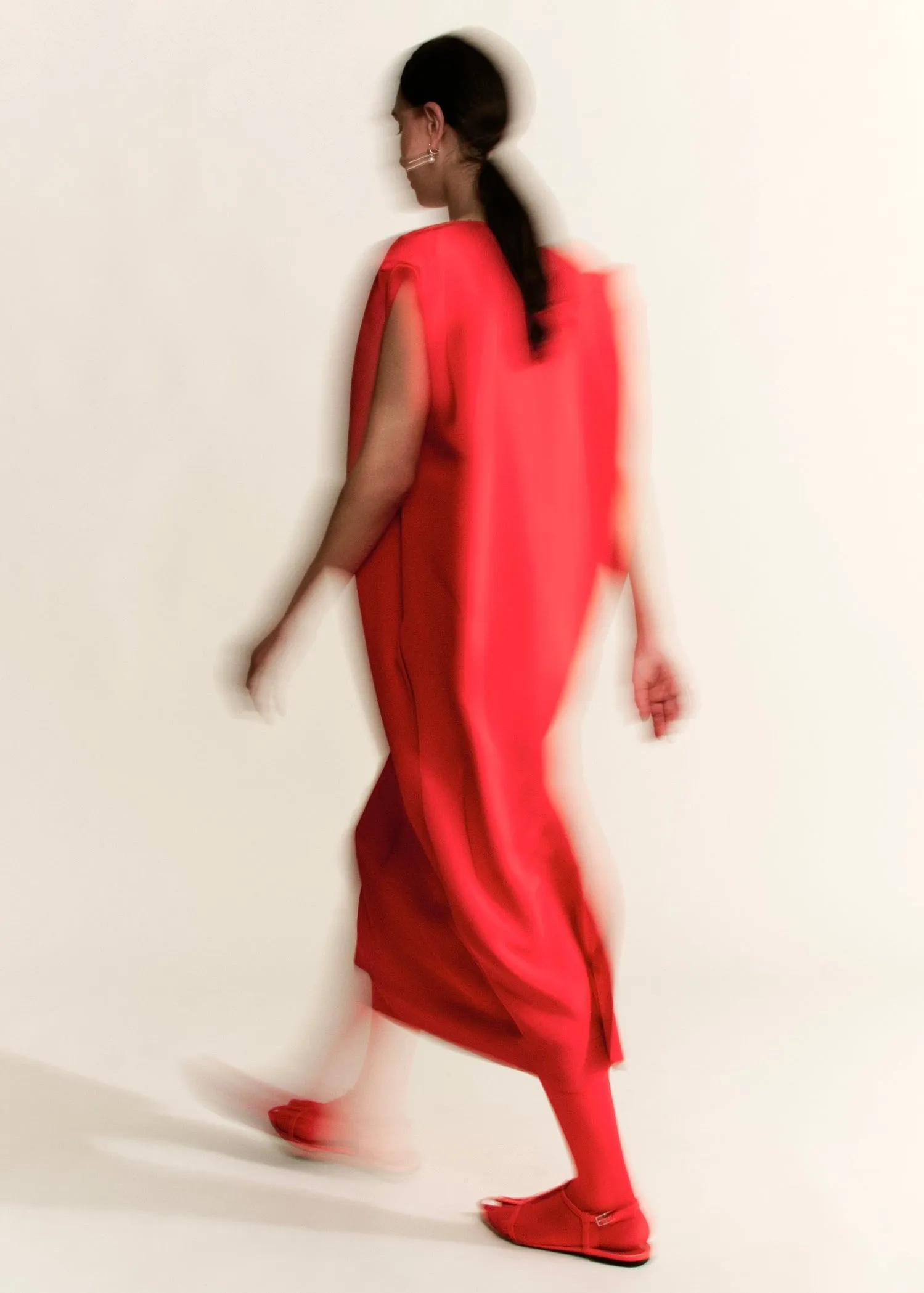 Sculpt Dress | Crimson 3 Ply Silk Crepe sold by Modern Weaving product image thumbnail 2