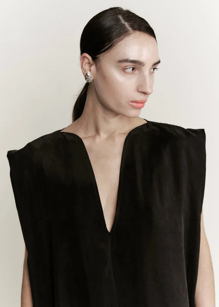 Sculpt Dress | Black Sueded Cupro sold by Modern Weaving product image thumbnail 2