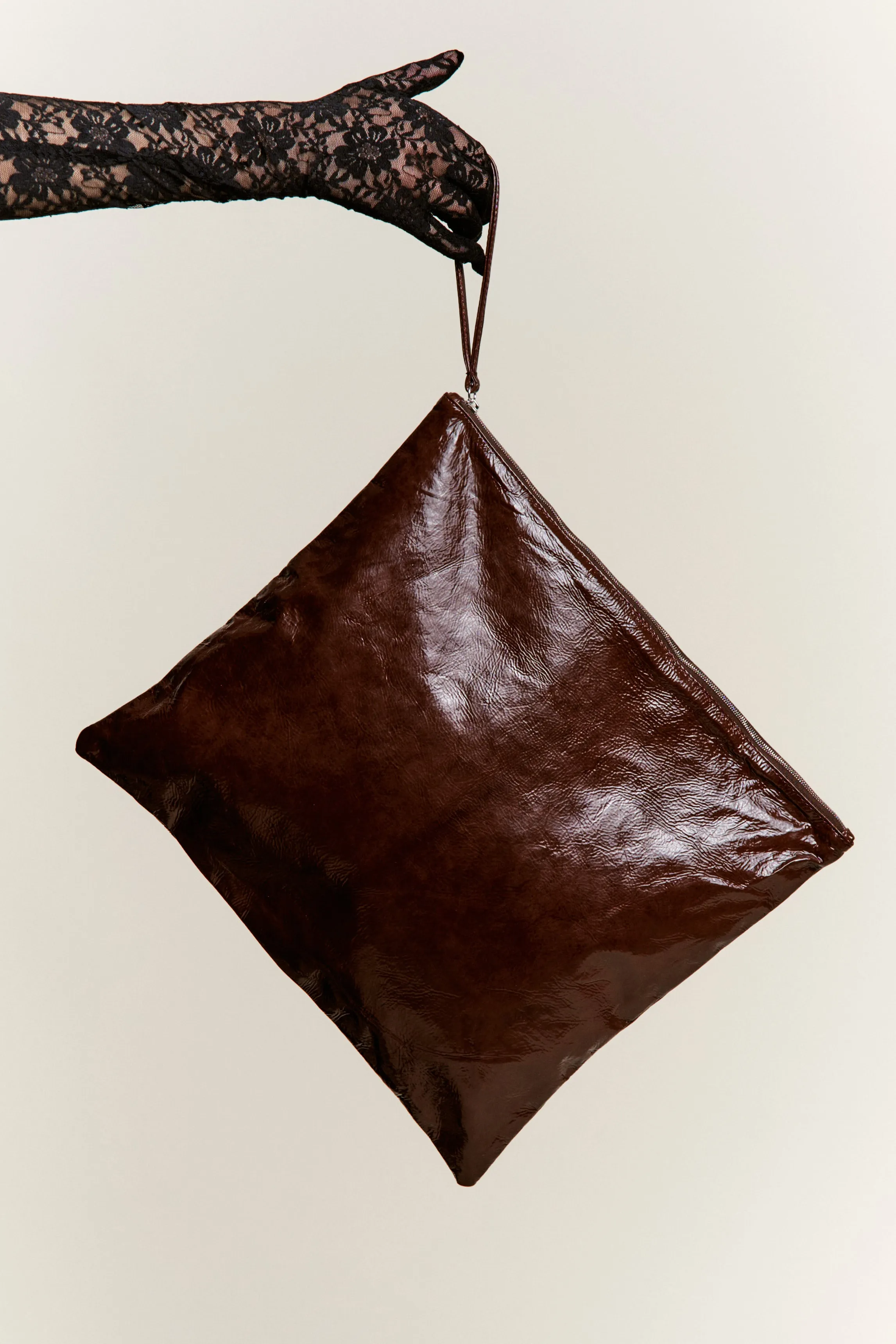 Large Zip Clutch | Glossed Burgundy sold by Modern Weaving product image thumbnail 2